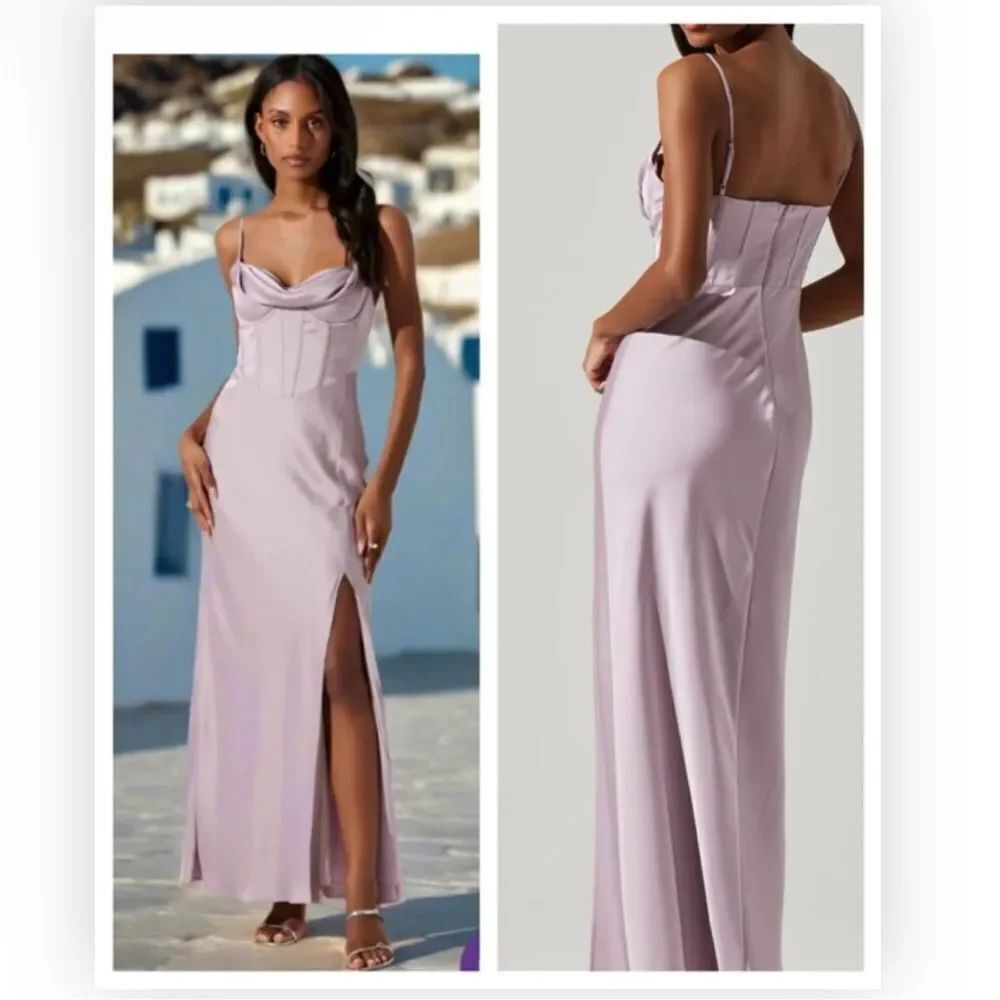 Astr the Label Cannes Dress Silver Lilac Small NWT $168